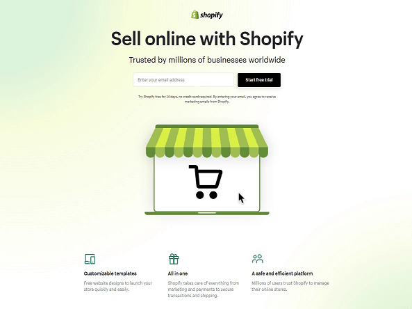 Shopify-дизиин-целевой-страницы