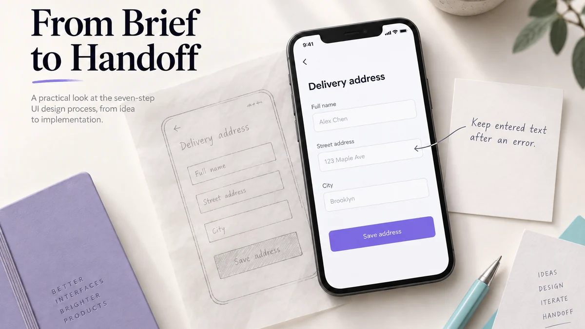 UI Design Process: 7 Steps from Brief to Handoff
