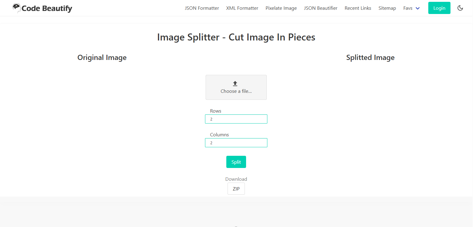 online image splitter tool