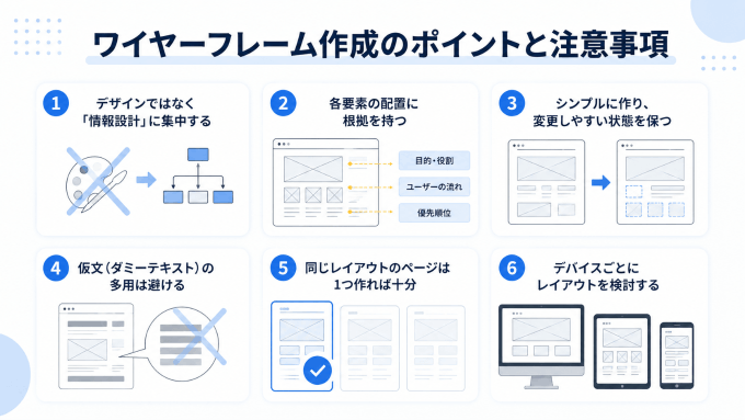 ワイヤーフレーム作成のポイントと注意事項