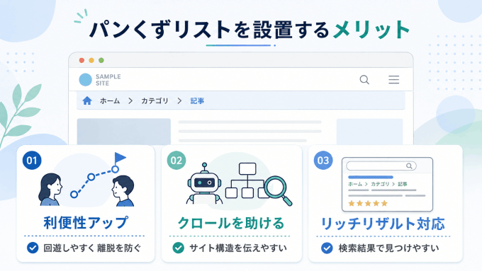 パンくずリストを設置するメリット