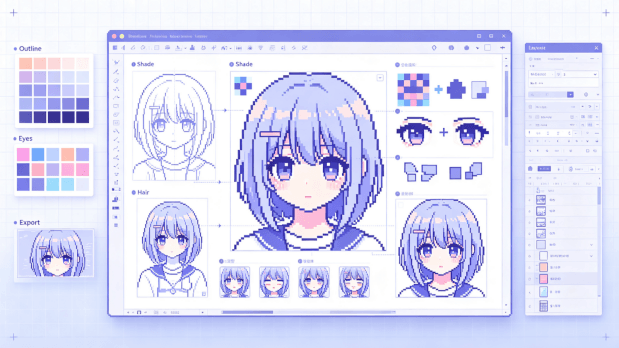  Anime Art Guide: How to make a Pixel Avatars in Pixso
