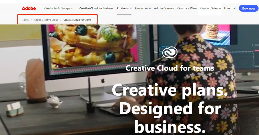 Навигация продуктов Adobe
