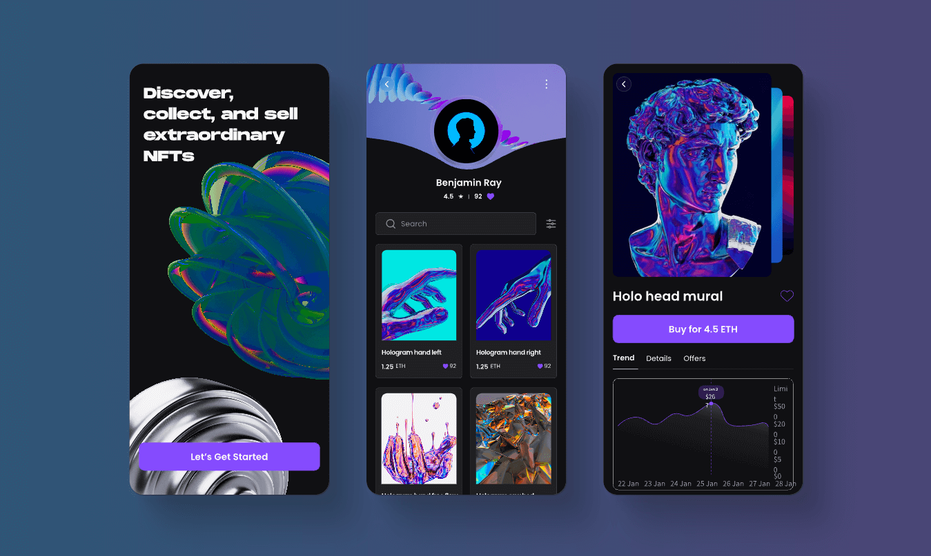 metaverse UI design example