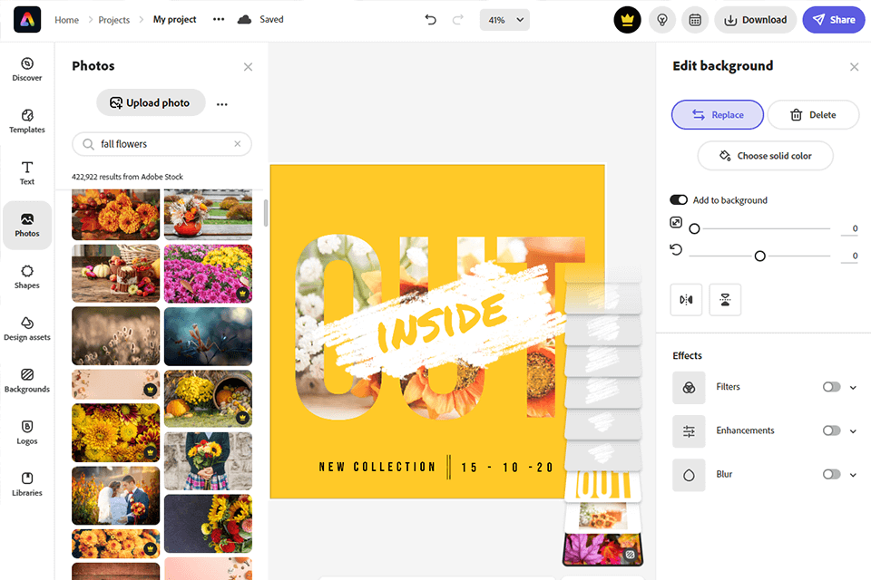 Иллюстрация интерфейса Adobe Express из исходного обзора