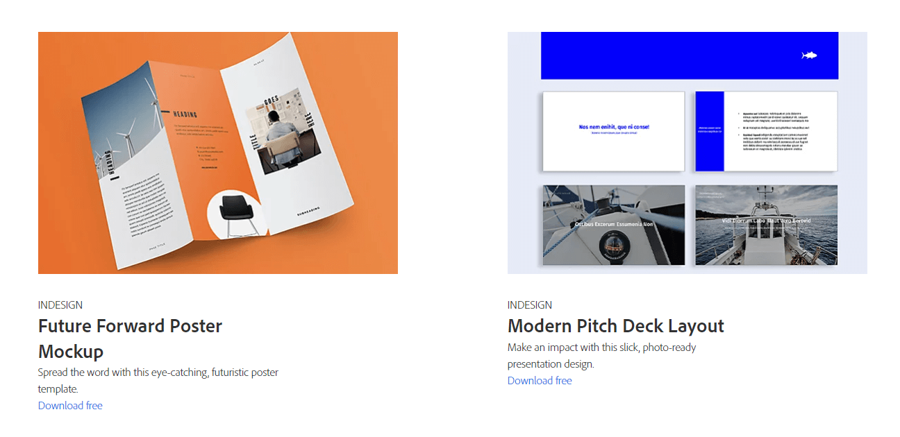 ・ユーザーはまた、InDesignが用意する様々な画像イメージやテンプレートを利用することが出来ます。の参考画像