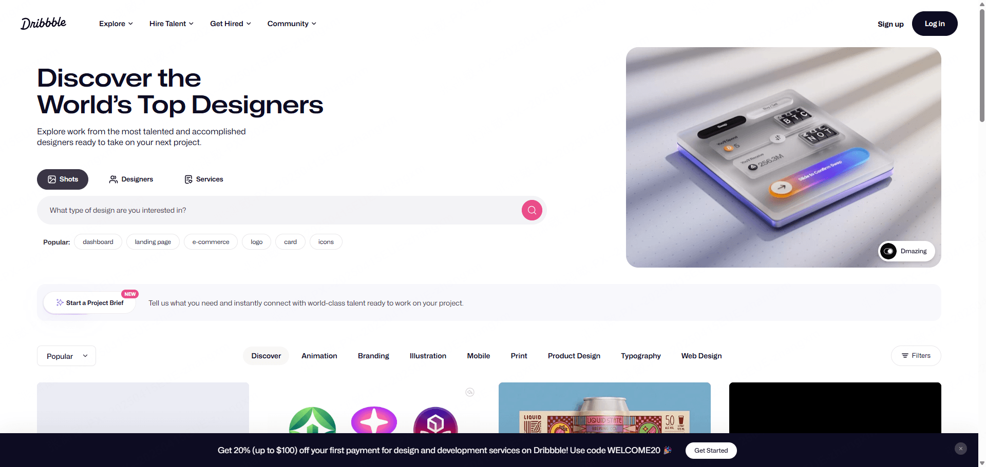 Визуальные референсы мобильного UI на Dribbble