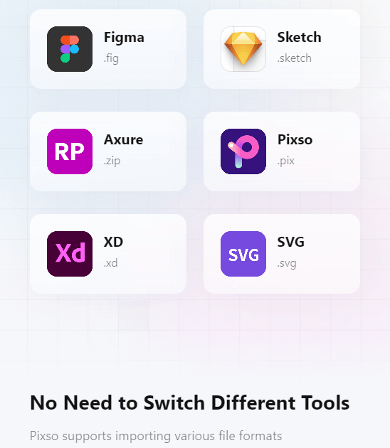 4. Pixso-オールインワン方式で異なるファイル形式のデザインを管理の参考画像