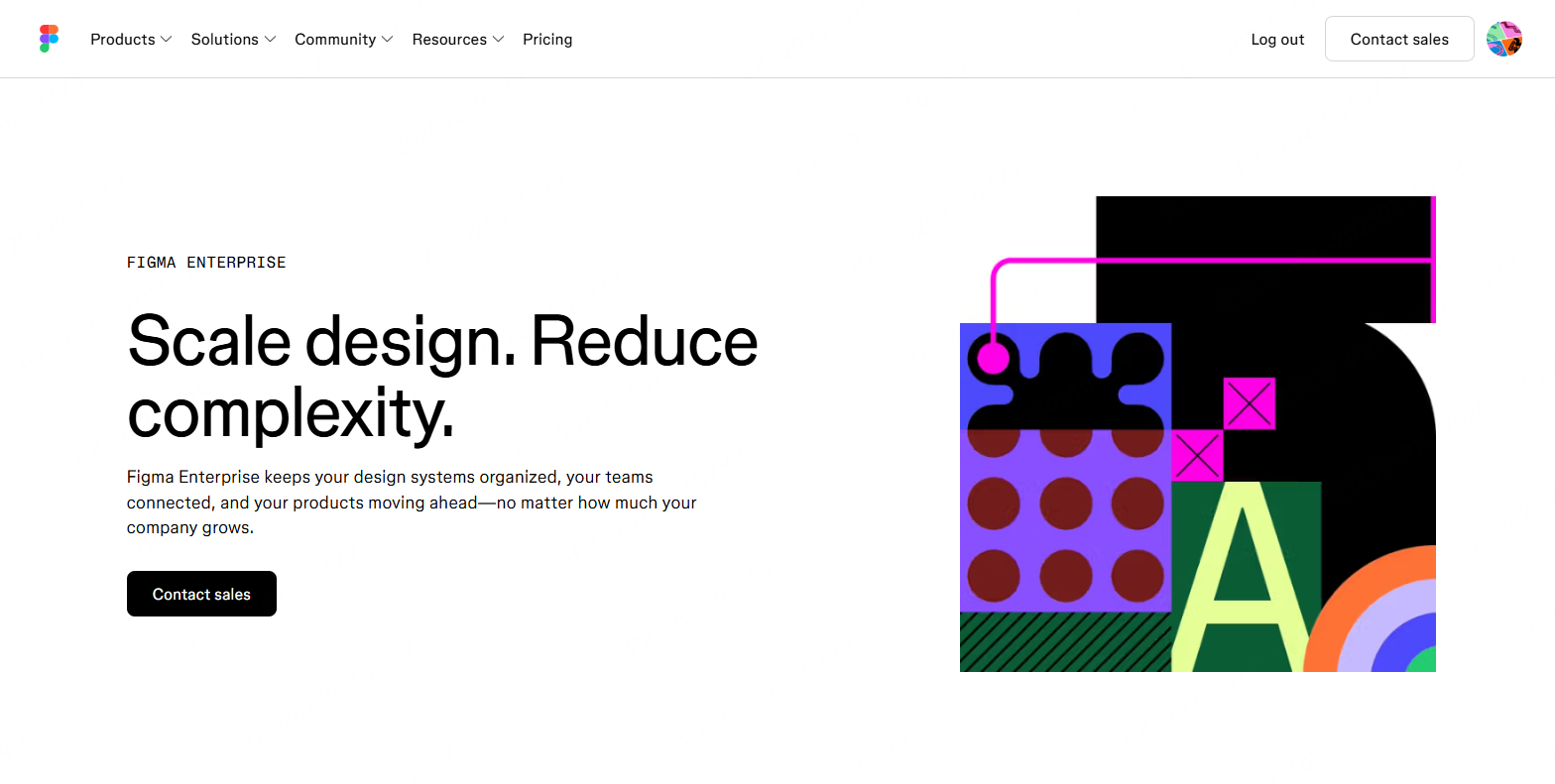 Figma Enterprise landing page introducing design at scale