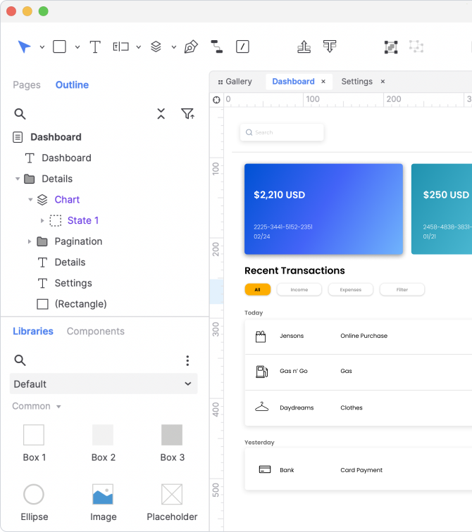 Axure RP workspace for complex enterprise prototypes
