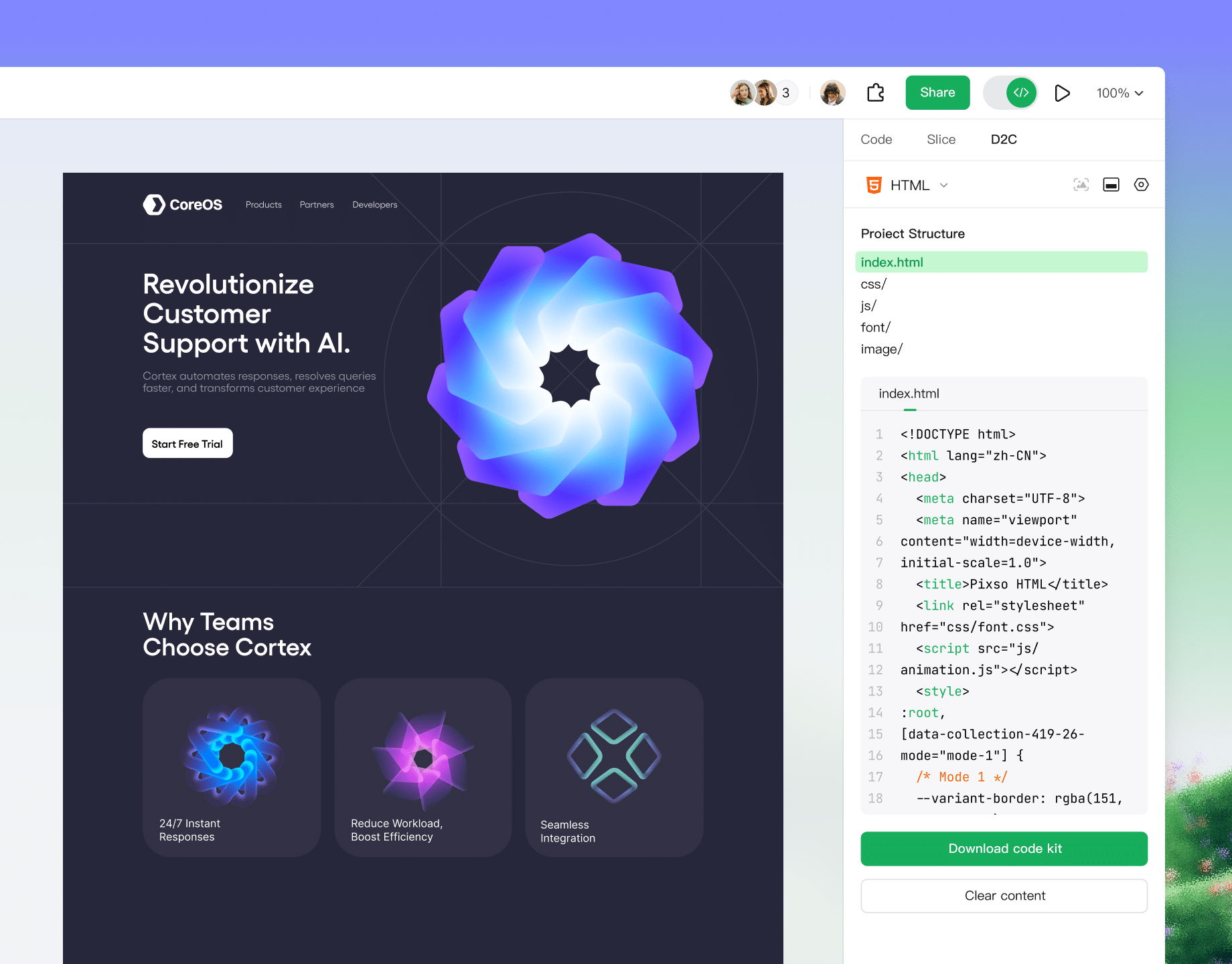 Code for developer review