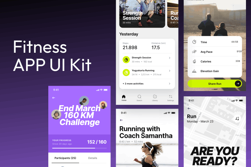 Fitness app UI kit