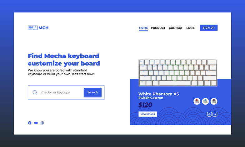 Detailed interface screens in a high-fidelity prototype
