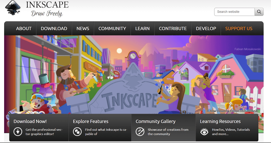 Иллюстрация интерфейса Inkscape из исходного обзора