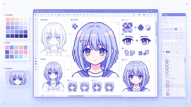  Anime Art Guide: How to make a Pixel Avatars in Pixso