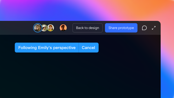 Reviewing a design together in Pixso observation mode