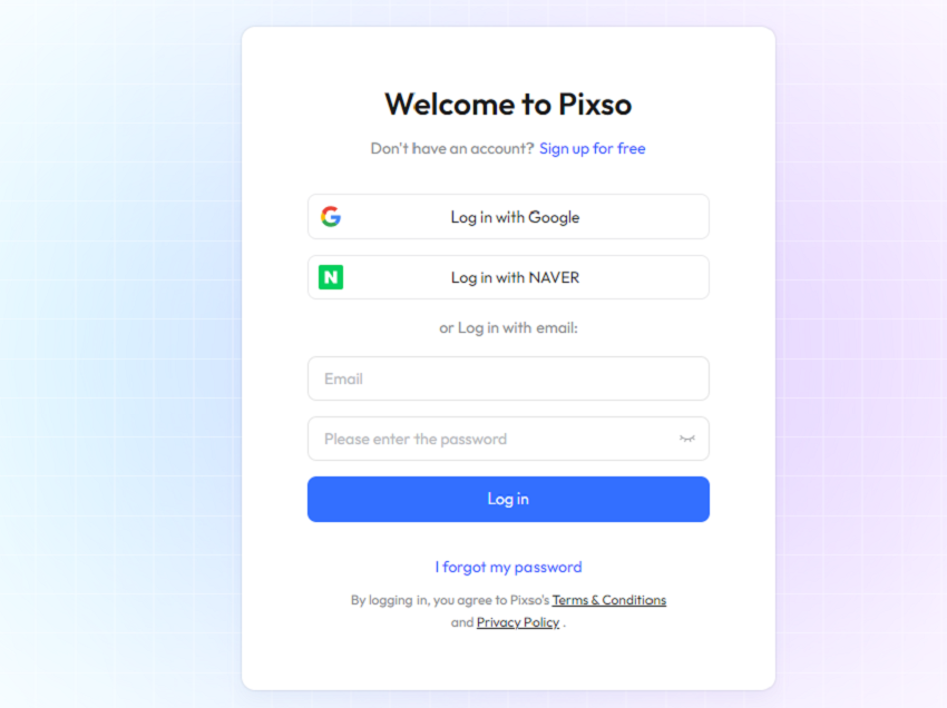 Вход в Pixso