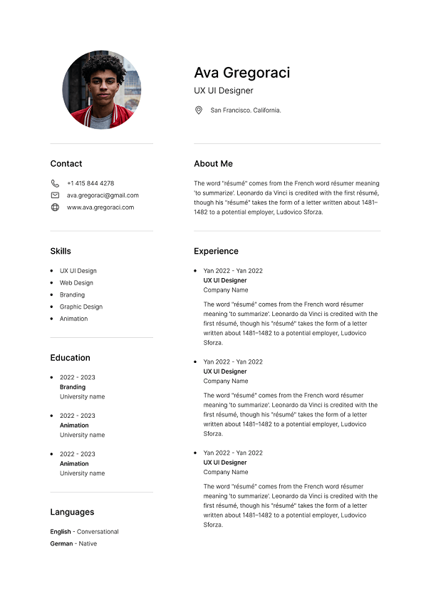 resume example