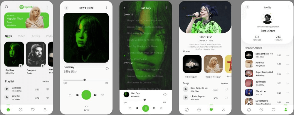 spotify mobile ui