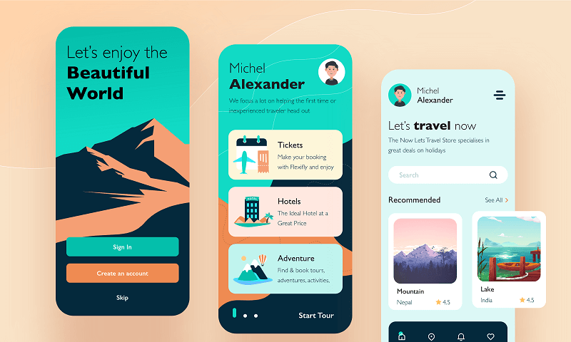 Beautiful Travel App UI Design Case Studies