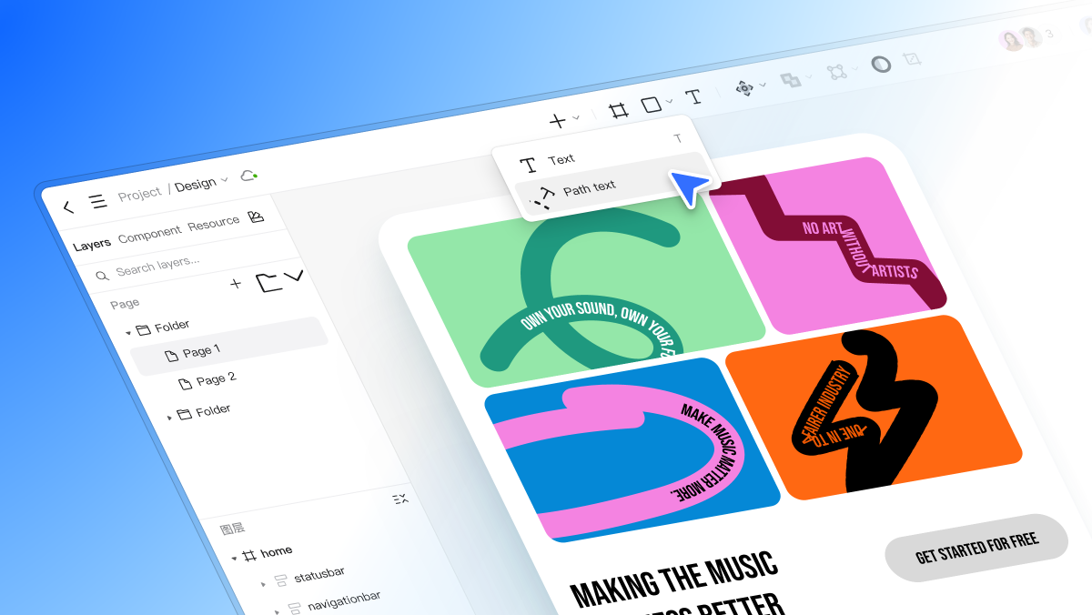 How to type on a path in your design tool