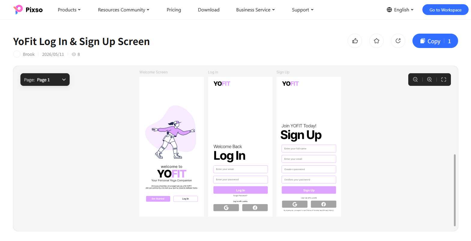 web login page design