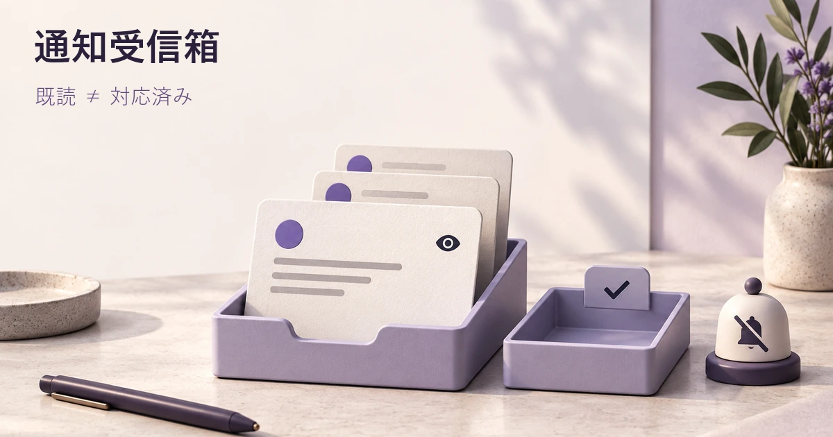 通知受信箱のUX設計：既読・対応済み・購読解除を使い分ける