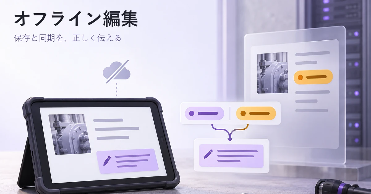 オフライン編集のUX：端末に保存済み？同期済み？それとも競合？