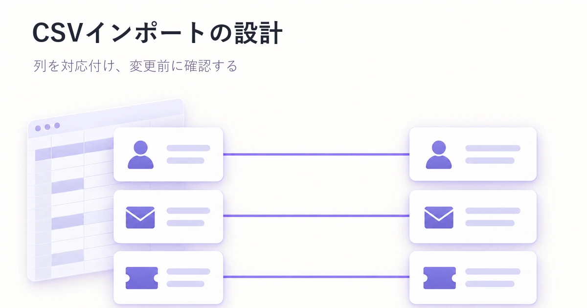CSVインポートのUX：レコードを変更する前に列を対応付ける