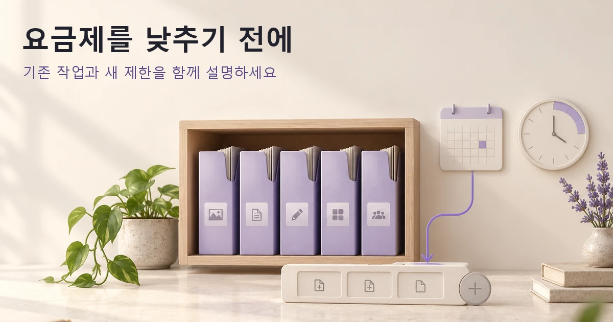 요금제 다운그레이드 UX: 적용 시점, 한도, 기존 작업