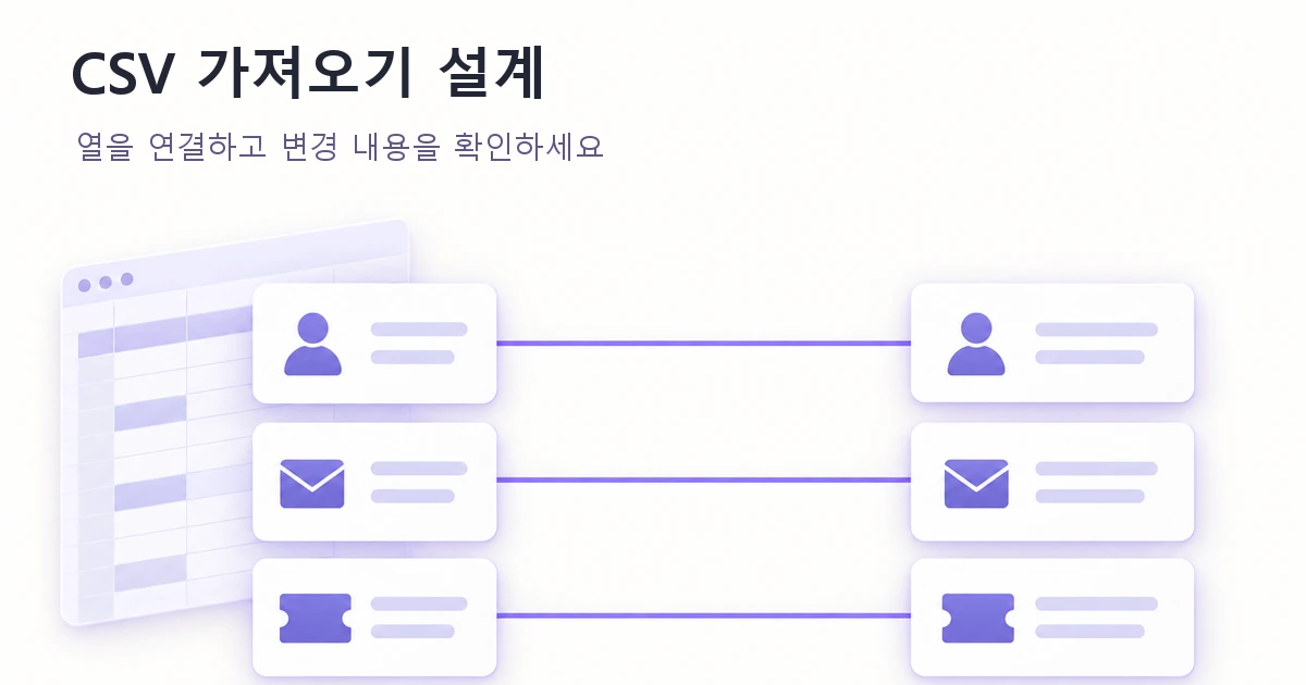 CSV 가져오기 UX: 레코드를 바꾸기 전에 열 연결하기
