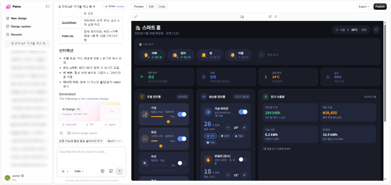 대시보드 디자인 예시