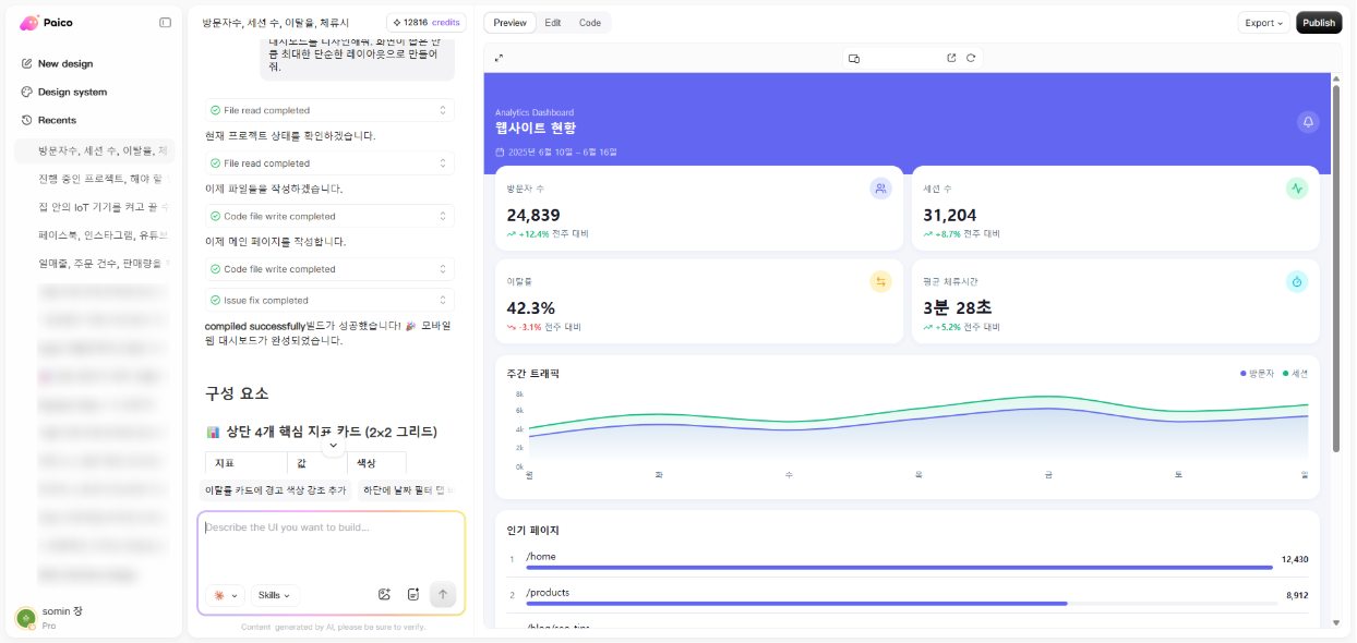 대시보드 디자인