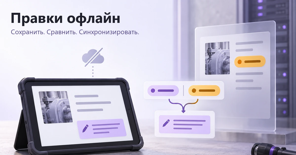 Редактирование офлайн: сохранение, синхронизация и конфликты