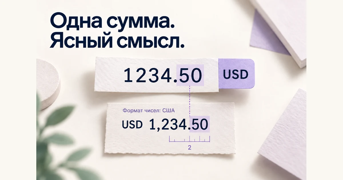 Поле денежной суммы: число, валюта и точность без двусмысленности